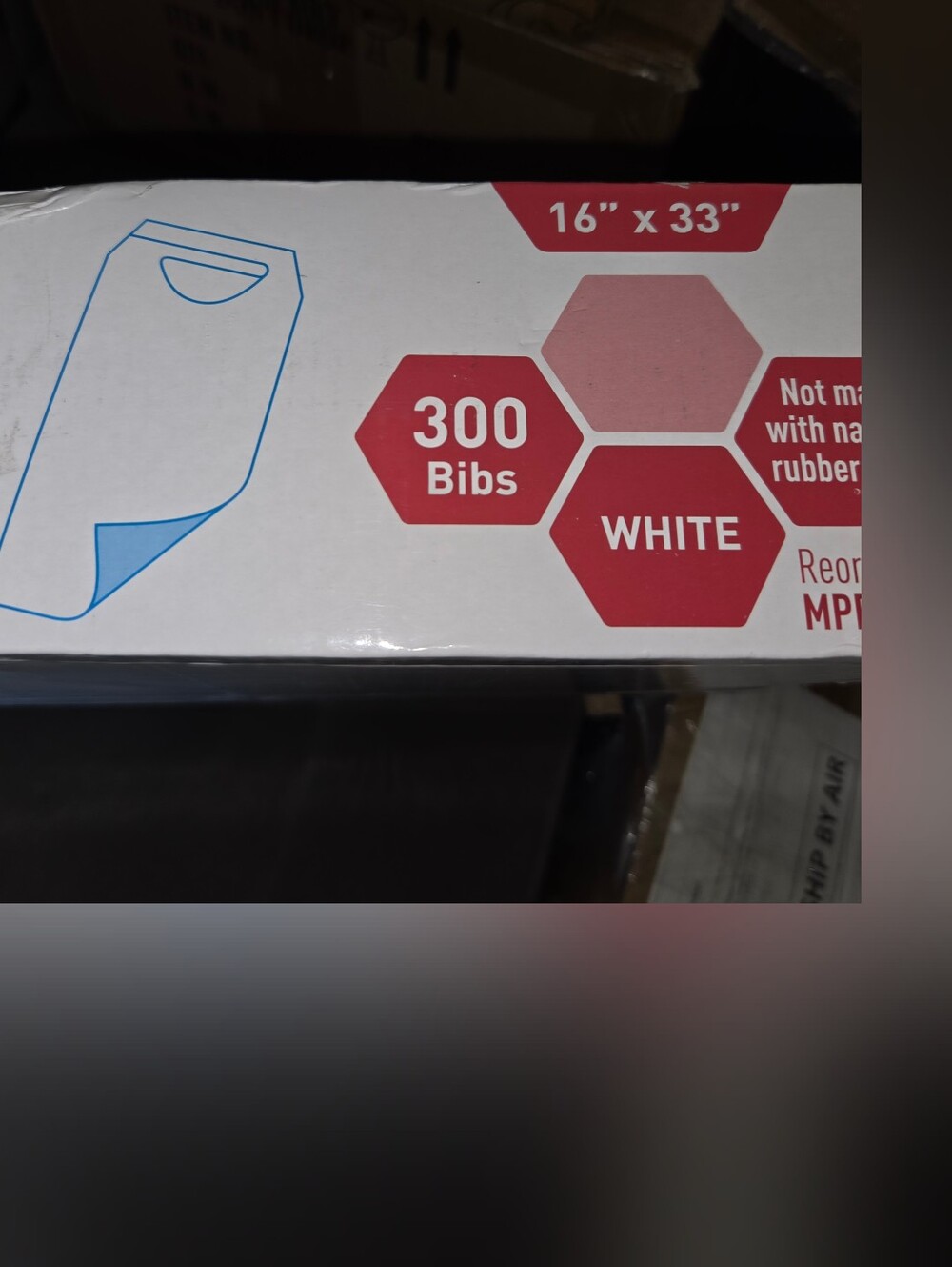 Disposable Bibs Box Adults- White (300 Count)